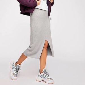 Free People Midi Knit Skirt with Slit - Never Worn Size Small